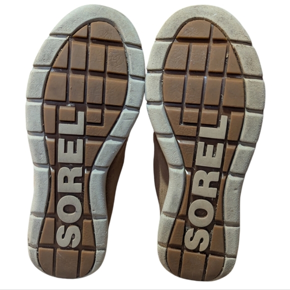 Sorel Explorer Joan Ash Brown Leather & Suede Ankle Boots Size 7 Winter Snow - Picture 3 of 8